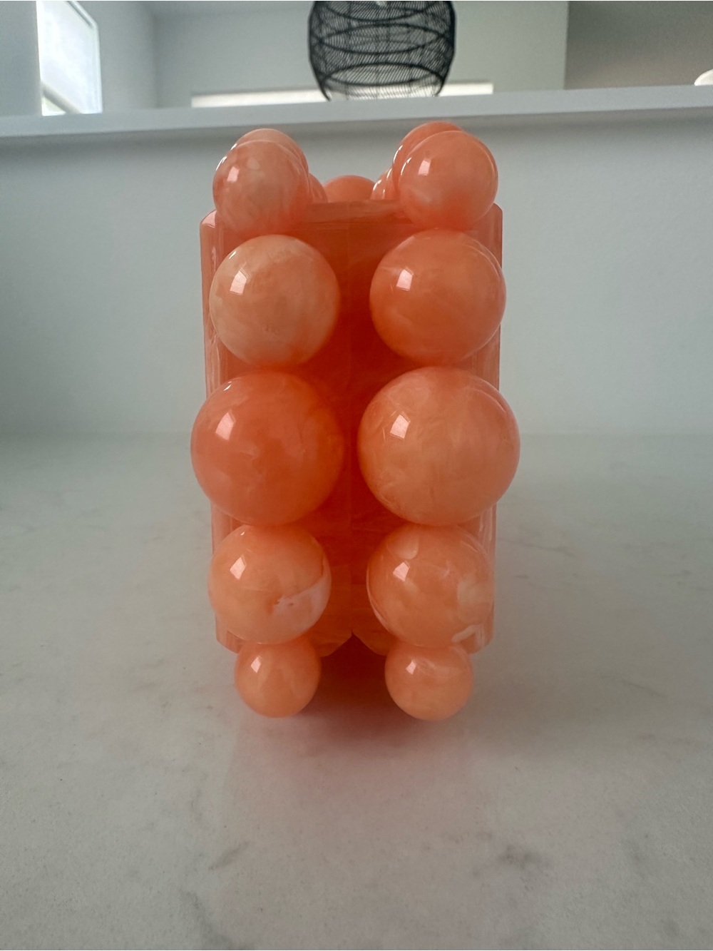 Cult Gaia Marbled Resin Bead Clutch in Papaya - Picture 6 of 11